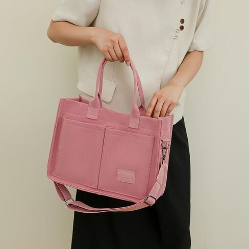 Canvas Tote Bag for Women With Pockets,Crossbody Purses Everything Everyday Hobo Shoulder Bag Handbags for Work Beach Gym in Kuwait