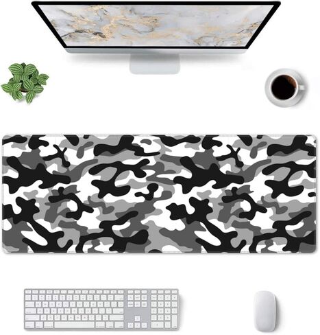 XL Large Gaming Mouse Pad, Abstract Military Camouflage Full Desk Mousepad with Stitched, Long Non-Slip Base Camo Keyboard Pad, PC Laptop Computer Mat Gifts for Women Office Decor, 31.5 * 11.8 in in Kuwait