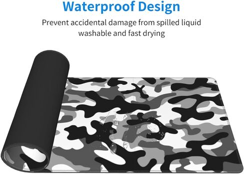 XL Large Gaming Mouse Pad, Abstract Military Camouflage Full Desk Mousepad with Stitched, Long Non-Slip Base Camo Keyboard Pad, PC Laptop Computer Mat Gifts for Women Office Decor, 31.5 * 11.8 in in Kuwait