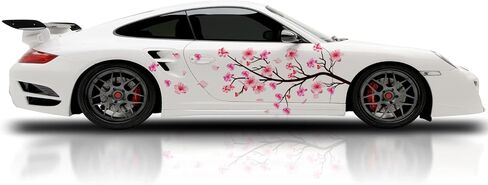 2PCS Cherry Blossom Car Livery, Japanese Theme Side Car Vinyl Livery, Universal Size, Large Vehicle Graphics, Car Livery (10) in Saudi Arabia