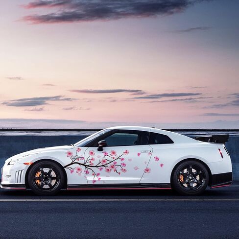 2PCS Cherry Blossom Car Livery, Japanese Theme Side Car Vinyl Livery, Universal Size, Large Vehicle Graphics, Car Livery (10) in Saudi Arabia