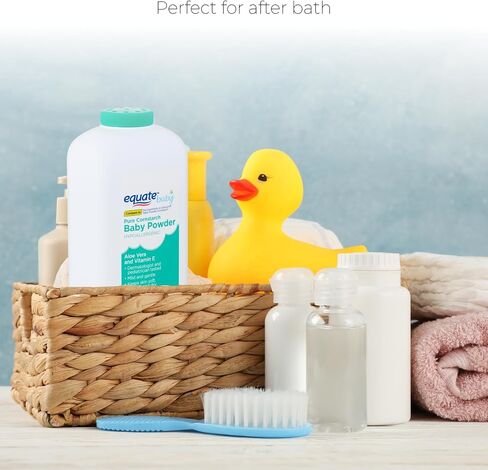 Pure Equate Cornstarch Baby Powder, Hypoallergenic, alloe Vera, Vitamin E, 22 oz Each, Pack of 2. Safelly Boxed in Bizuka's Box - Bundled with Bizuka's Exclusive EBook on Babies First Weeks. in Saudi Arabia