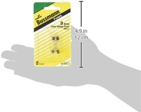 Bussmann BP/MDL-3 3 Amp Time Delay Glass Tube Fuse 250Vac, UL Listed Carded, 2-Pack, Pack of 1, No Color in Saudi Arabia