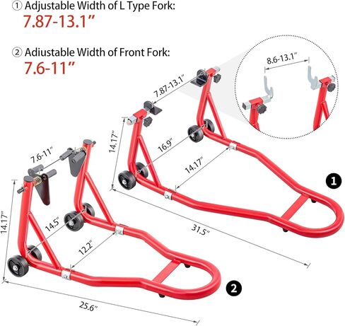 حامل دراجة نارية، حامل كومبو خلفي أمامي، حامل رفع، حامل رفع العجلات الخلفية الأمامية، حامل ذراع التأرجح U+L in Kuwait