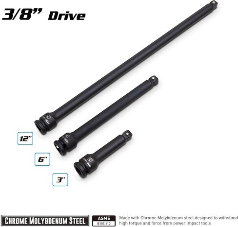 Capri Tools 2283253 1/2-Inch Drive Wobble Impact Extension Bar Set, CrMo, 3-Piece in Saudi Arabia