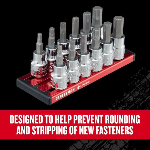 مجموعة مقابس CRAFTSMAN V-SERIES، Hex SAE & MM، محرك 3/8 بوصة، 12 قطعة (CMMT17735V) in Kuwait