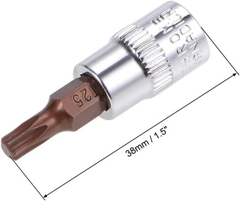 uxcell 3 قطع 1/4 بوصة × مقبس T30 Torx Bit، S2 قطع فولاذية CR-V مآخذ بطول 38 مم تستخدم مع مفتاح ربط السقاطة، شريط منزلق، قضيب تمديد in Saudi Arabia