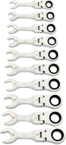 GEARWRENCH 7 Piece 90-Tooth 12 Point Stubby Combination Ratcheting Wrench, SAE | 86858 in Saudi Arabia