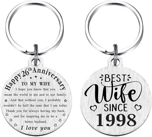 TANWIH 26th Wedding Anniversary Keychain Gifts, 26 Year Anniversary Decoration in Saudi Arabia
