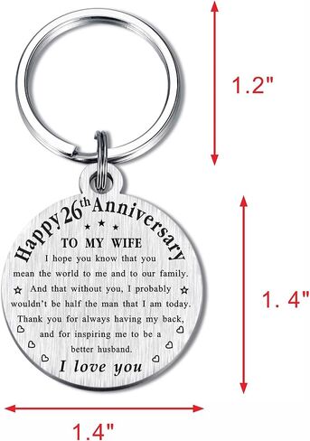 TANWIH 26th Wedding Anniversary Keychain Gifts, 26 Year Anniversary Decoration in Saudi Arabia