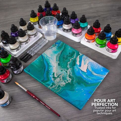 زجاجة حبر أكريليك Daler Rowney FW باللون الفيروزي - حبر رسم أكريليك متعدد الاستخدامات للفنانين والطلاب - حبر الخط الدائم - حبر أرشيفي للتوضيح والمزيد in Saudi Arabia