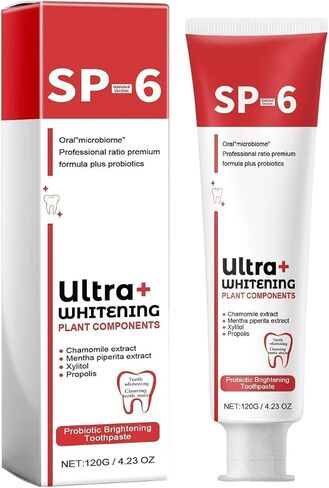 Sp-6 Ultra Whitening، Sp 6 معجون أسنان، معجون أسنان Ultra Whitening Sp - 6، معجون أسنان بروبيوتيك لتفتيح الأسنان، معجون أسنان للعناية بالتنظيف العميق، نفس منعش (قطعة واحدة).مل+ in Kuwait
