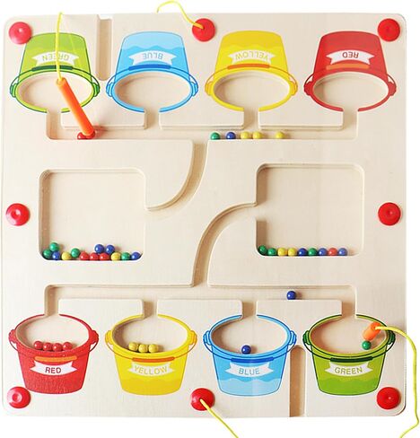 XSS Magnetic Color and Number Maze, Montessori Counting Matching Wooden Magnet Puzzles Board Games for Toddler, Color Sorting, Activity Counting Toys for Girls Boys Preschoolers 3 Years + in Saudi Arabia