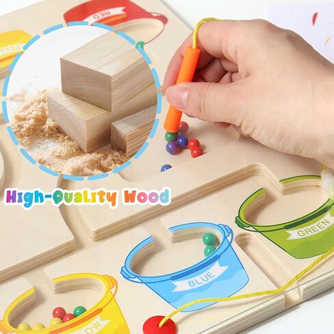 XSS Magnetic Color and Number Maze, Montessori Counting Matching Wooden Magnet Puzzles Board Games for Toddler, Color Sorting, Activity Counting Toys for Girls Boys Preschoolers 3 Years + in Saudi Arabia