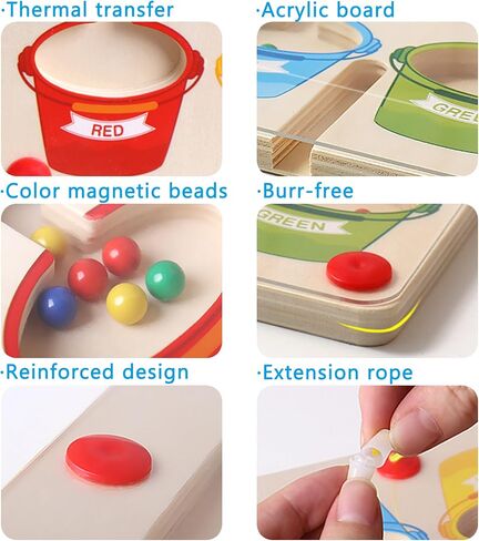 XSS Magnetic Color and Number Maze, Montessori Counting Matching Wooden Magnet Puzzles Board Games for Toddler, Color Sorting, Activity Counting Toys for Girls Boys Preschoolers 3 Years + in Saudi Arabia