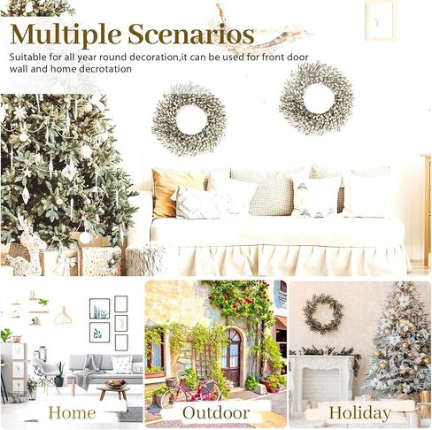 200 ينبع أكثر 100% من إكليل الصفصاف المجفف الطبيعي الطبيعي للباب الأمامي إكليل فروع الصفصاف المجففة لتزيين المنزل وحفلات الزفاف (قطر 17 بوصة) in Kuwait