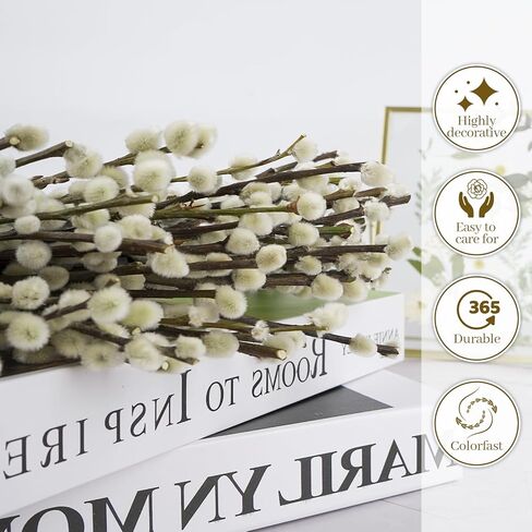 200 ينبع أكثر 100% من إكليل الصفصاف المجفف الطبيعي الطبيعي للباب الأمامي إكليل فروع الصفصاف المجففة لتزيين المنزل وحفلات الزفاف (قطر 17 بوصة) in Kuwait