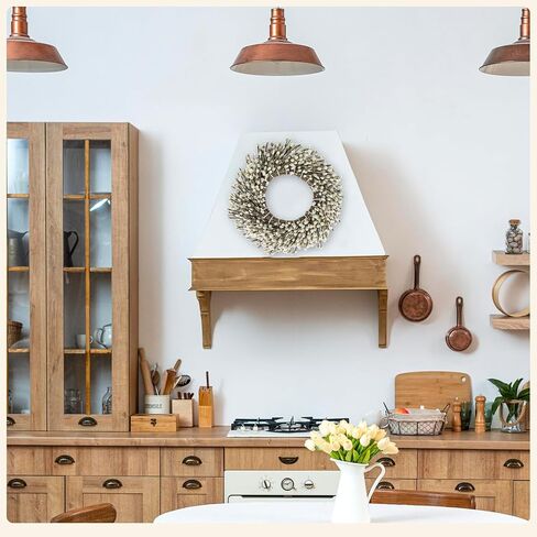 200 ينبع أكثر 100% من إكليل الصفصاف المجفف الطبيعي الطبيعي للباب الأمامي إكليل فروع الصفصاف المجففة لتزيين المنزل وحفلات الزفاف (قطر 17 بوصة) in Kuwait