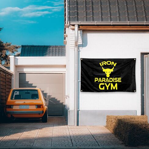Sports Flags Iron Paradise 3x5 FT Gym Sign Flag Indoor Outdoor Flag With 4 Brass Grommets (jk8) in Saudi Arabia