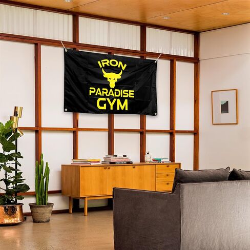 Sports Flags Iron Paradise 3x5 FT Gym Sign Flag Indoor Outdoor Flag With 4 Brass Grommets (jk8) in Saudi Arabia