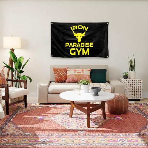 Sports Flags Iron Paradise 3x5 FT Gym Sign Flag Indoor Outdoor Flag With 4 Brass Grommets (jk8) in Saudi Arabia