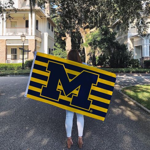 لافتات علم جامعة صبار الصحراء ميشيغان ولفرينز UM U of M 100% بوليستر أعلام داخلية وخارجية 3 × 5 أقدام (النمط B) in Saudi Arabia