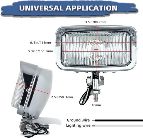 مصباح أمامي عتيق للدراجات النارية مقاس 6.5 بوصة مصباح أمامي LED مطور، مصباح أمامي مربع الشكل من الكروم - مناسب عالمي لدراجة تشوبر بوبر كافيه رايسر هارلي سوزوكي كاواساكي ياماها تريومف in Kuwait