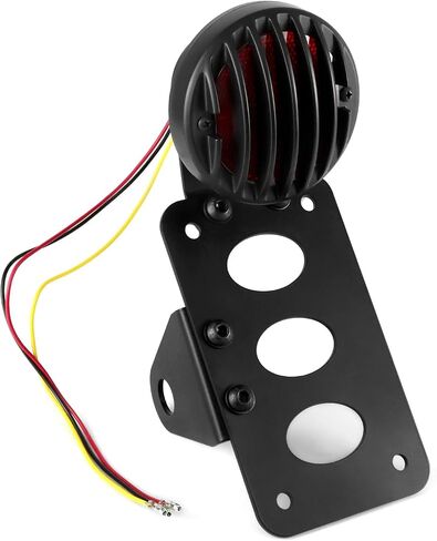 QWORK Motorcycle Tail Light, 12V LED Brake Light Rear Light, Integrated Brake, Running, License Plate Light, 1" Axle Hole, Horizontal/Vertical Mount, Compatible with Harley Sporster, Bobber, Chopper in Saudi Arabia
