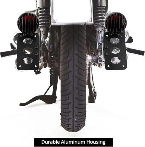 QWORK Motorcycle Tail Light, 12V LED Brake Light Rear Light, Integrated Brake, Running, License Plate Light, 1" Axle Hole, Horizontal/Vertical Mount, Compatible with Harley Sporster, Bobber, Chopper in Saudi Arabia