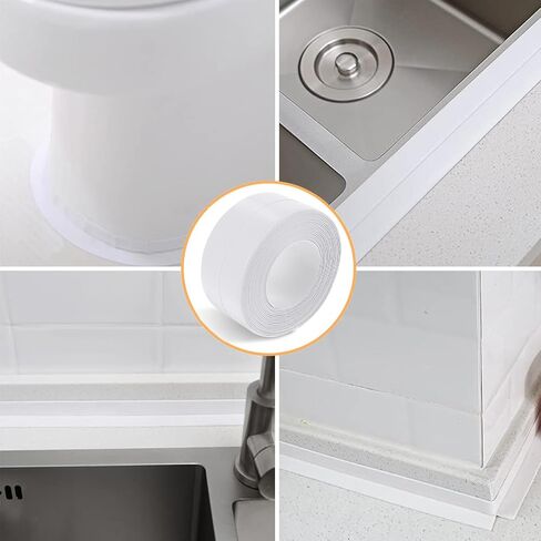 شريط السد للحمام والمطبخ، شريط السد ذاتي اللصق مقاوم للماء، شريط السد لمنضدة المطبخ، الحوض، الحمام، المرحاض، واقي حافة الجدار لأرضية حوض الاستحمام in Kuwait