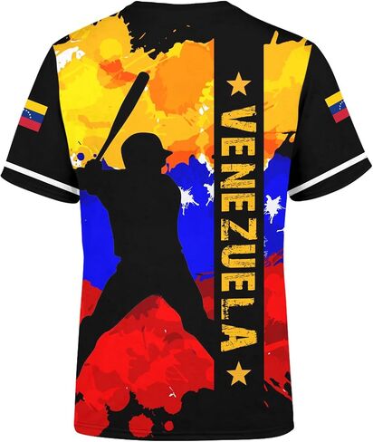 BJU Venezuela Flag T-Shirt Badge Novelty Printed Tee Crewneck Short Sleeve Casual Top Unisex in Saudi Arabia