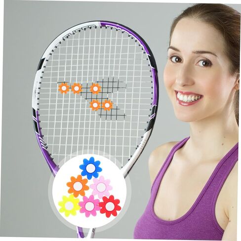 STOBOK Tennis Rackets 6pcs Flower Racquet Tennis Dampener The Absorber Tennis Racket Dampener Tennis Damping Silicone Tennis Dampeners Small Tennis Dampener Tennis Supplies Shockproof in Saudi Arabia