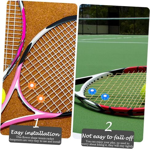 STOBOK Tennis Rackets 6pcs Flower Racquet Tennis Dampener The Absorber Tennis Racket Dampener Tennis Damping Silicone Tennis Dampeners Small Tennis Dampener Tennis Supplies Shockproof in Saudi Arabia