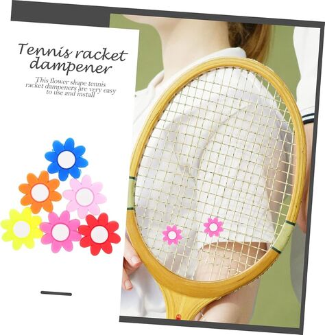STOBOK Tennis Rackets 6pcs Flower Racquet Tennis Dampener The Absorber Tennis Racket Dampener Tennis Damping Silicone Tennis Dampeners Small Tennis Dampener Tennis Supplies Shockproof in Saudi Arabia
