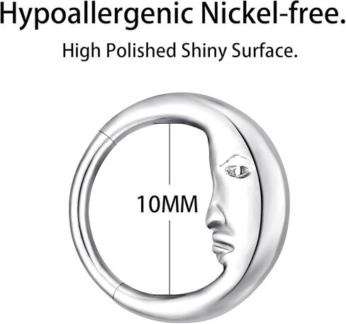 VOJO G23 Titanium 16G Teardrop Septum Hoop Ring Daith Tragus Piercing Clicker Nose Jewelry for Women in Kuwait