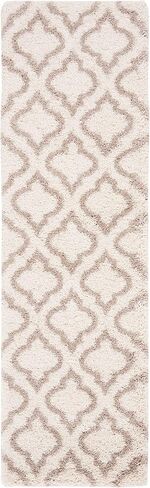 SAFAVIEH Hudson Shag Collection Runner Rug - 2'3" x 6', Grey & Ivory, Moroccan Design, Non-Shedding & Easy Care, 2-inch Thick Ideal for High Traffic Areas in Living Room, Bedroom (SGH284B) in Saudi Arabia