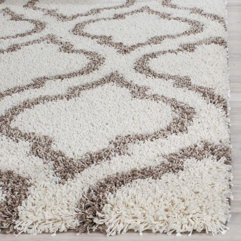 SAFAVIEH Hudson Shag Collection Runner Rug - 2'3" x 6', Grey & Ivory, Moroccan Design, Non-Shedding & Easy Care, 2-inch Thick Ideal for High Traffic Areas in Living Room, Bedroom (SGH284B) in Saudi Arabia