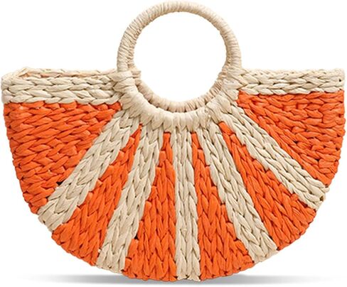 YYW Women Straw Tote Bag Colorful Summer Beach Handbag Large Rattan Purse With Zipper Lining in Saudi Arabia