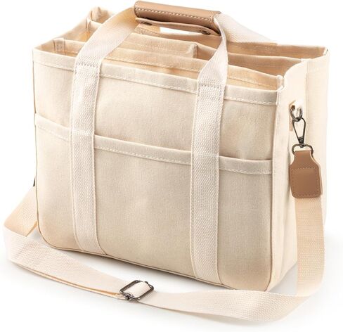 احصل على حقيبة حمل من القماش مع جيوب، وحقيبة كروس كبيرة للنساء، وحقيبة كتف كاجوال، وحقيبة حمل كل شيء مع مقصورات in Kuwait