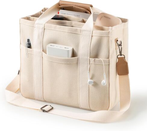 احصل على حقيبة حمل من القماش مع جيوب، وحقيبة كروس كبيرة للنساء، وحقيبة كتف كاجوال، وحقيبة حمل كل شيء مع مقصورات in Kuwait