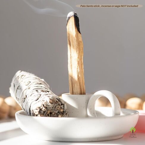 Palo Santo Holder - Multi-Functional Sage Holder & Palo Santo Stick Holder for Home - Handmade, Palo Santo Burner with 6 Uses - Mini Japanese Incense Holder Incense Holder Ash Catcher in Saudi Arabia