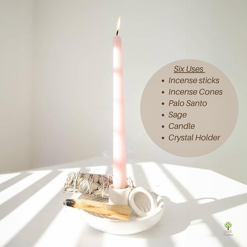 Palo Santo Holder - Multi-Functional Sage Holder & Palo Santo Stick Holder for Home - Handmade, Palo Santo Burner with 6 Uses - Mini Japanese Incense Holder Incense Holder Ash Catcher in Saudi Arabia
