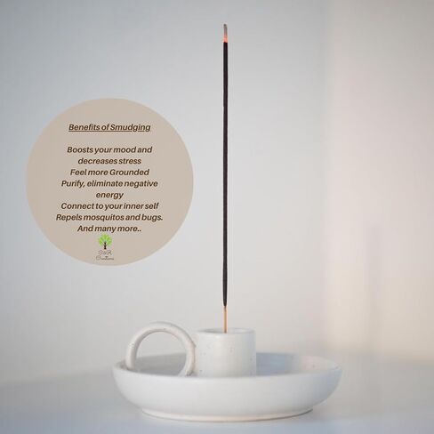 Palo Santo Holder - Multi-Functional Sage Holder & Palo Santo Stick Holder for Home - Handmade, Palo Santo Burner with 6 Uses - Mini Japanese Incense Holder Incense Holder Ash Catcher in Saudi Arabia