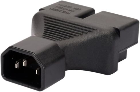 IEC 320 C14 to 2xC13 Y spliter Adapter，C14 3 pin Plug to Dual C13 3 Hole Socket AC Adapter，PDU/UPS Plug C14 to C13 Power Adapter.2 in 1，10A 250V in Saudi Arabia