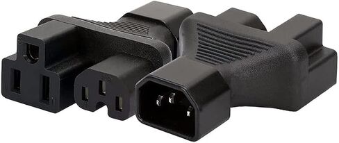 IEC 320 C14 to 2xC13 Y spliter Adapter，C14 3 pin Plug to Dual C13 3 Hole Socket AC Adapter，PDU/UPS Plug C14 to C13 Power Adapter.2 in 1，10A 250V in Saudi Arabia