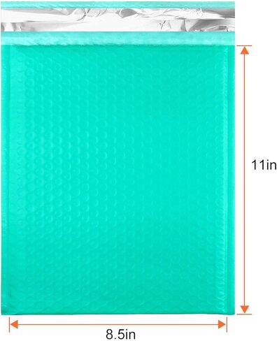 20 حزمة 8.5 × 12 بوصة بولي فقاعات بريدية ذاتية الغلق، CBTONE #2 مغلفات مبطنة باللون الأزرق المخضر، مغلفات فقاعات مقاومة للماء، مغلفات شحن بريدية 8.5 بوصة × 12 بوصة in Kuwait