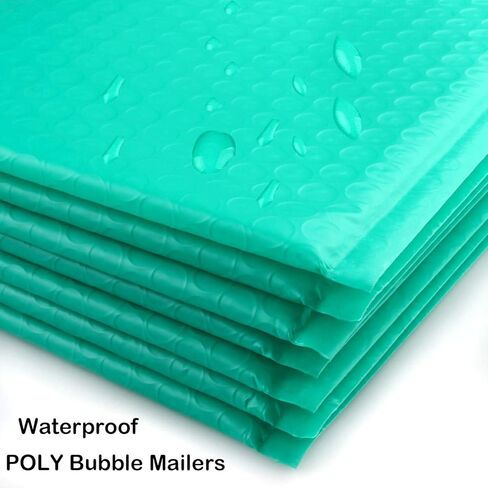 20 حزمة 8.5 × 12 بوصة بولي فقاعات بريدية ذاتية الغلق، CBTONE #2 مغلفات مبطنة باللون الأزرق المخضر، مغلفات فقاعات مقاومة للماء، مغلفات شحن بريدية 8.5 بوصة × 12 بوصة in Kuwait