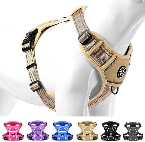 Dog Harness Medium Sized, No Pull Dog Harness for Medium Large Dogs, Adjustable Soft Padded Dog Vest Harness with Reflective Strips Pet Harness for Medium Large Dogs (Black, Small) in Saudi Arabia