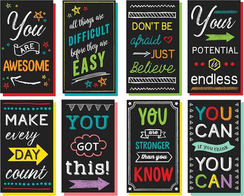 Iconikal Inspirational Motivating Thankful Mini Quote Cards, Blank Back, 200-Count in Saudi Arabia