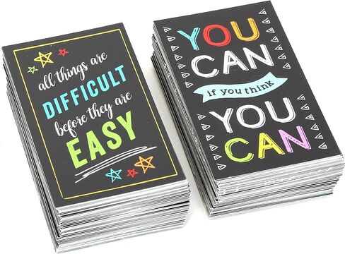 Iconikal Inspirational Motivating Thankful Mini Quote Cards, Blank Back, 200-Count in Saudi Arabia